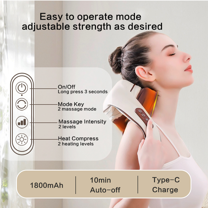 Écharpe de Massage Électrique – Cou, Épaules, Dos et Taille