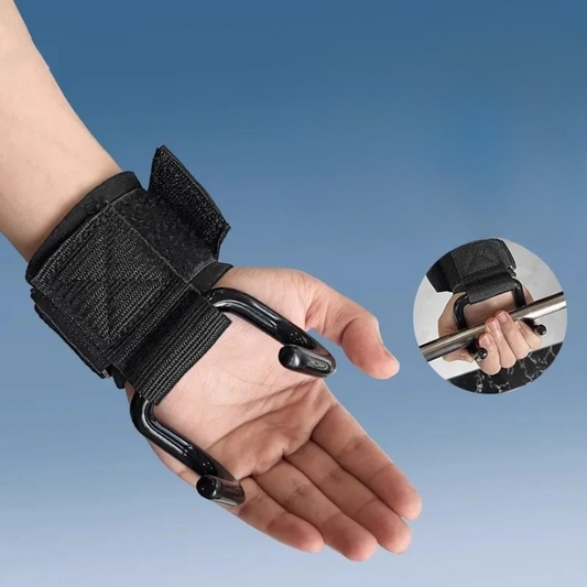 Crochets de Force et Sangles de Poignet – Aide à la Traction et au Soulevé pour Entraînement Musculaire et Haltérophilie