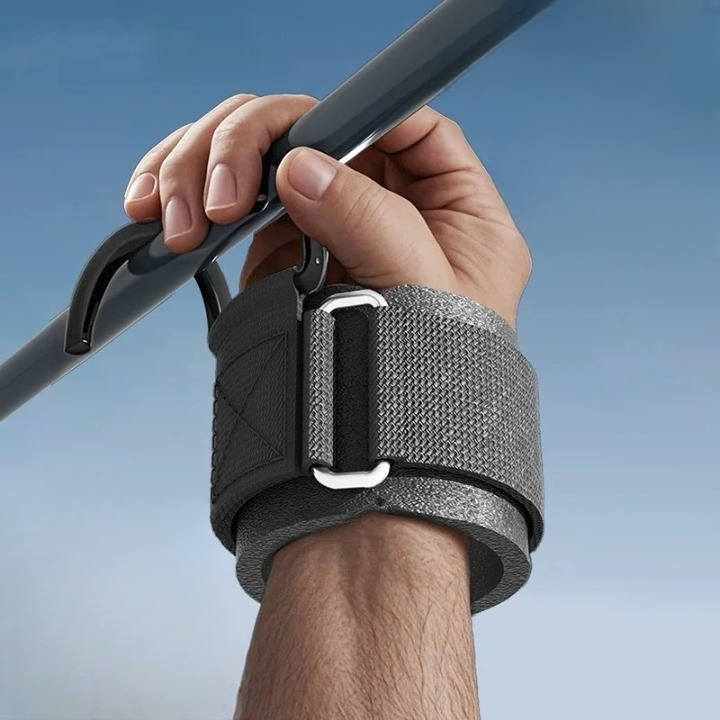 Crochets de Force et Sangles de Poignet – Aide à la Traction et au Soulevé pour Entraînement Musculaire et Haltérophilie